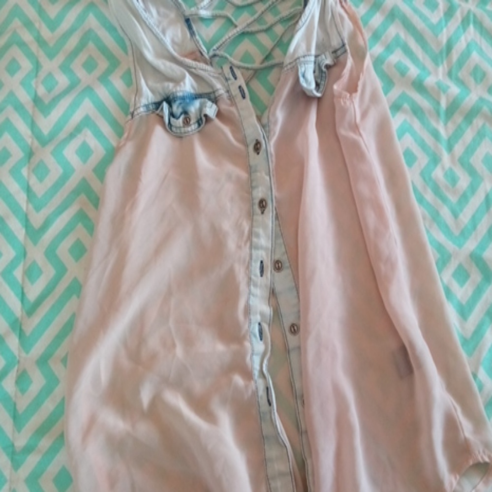 See-through button down blouse